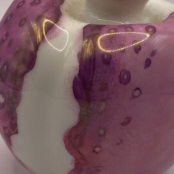 Vintage Arzberg Germany Porcelain Bud Vase Pink Cranberry White - Picture 9 of 9